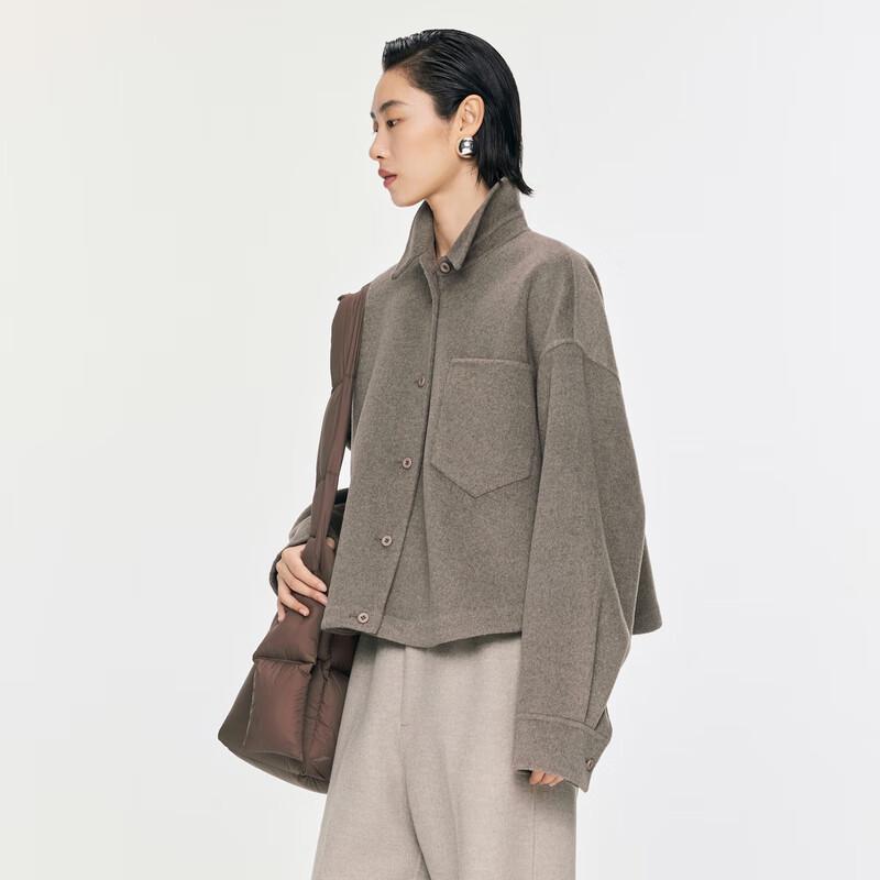 JNBY Women's Wool Blend Shirt Collar Coat