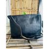 New Leather Vintage Black Messenger Shoulder Laptop Bag Briefcase (Free Sling Brown Bag Size - 9 X 7 X 3 In )