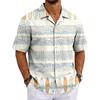 Herren Sommer Hawaiianhemd Kurzarm Kubanischer Kragen Knöpfe Casual Leichtes Atmungsaktives Gewebe Strandurlaub Hemd
