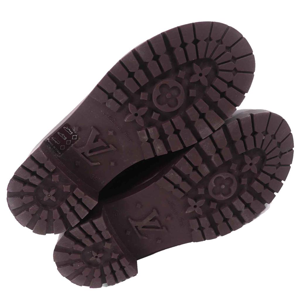Great LOUIS VUITTON Rain shoes Monogram long rain boots  Bordeaux rubber Women  Used