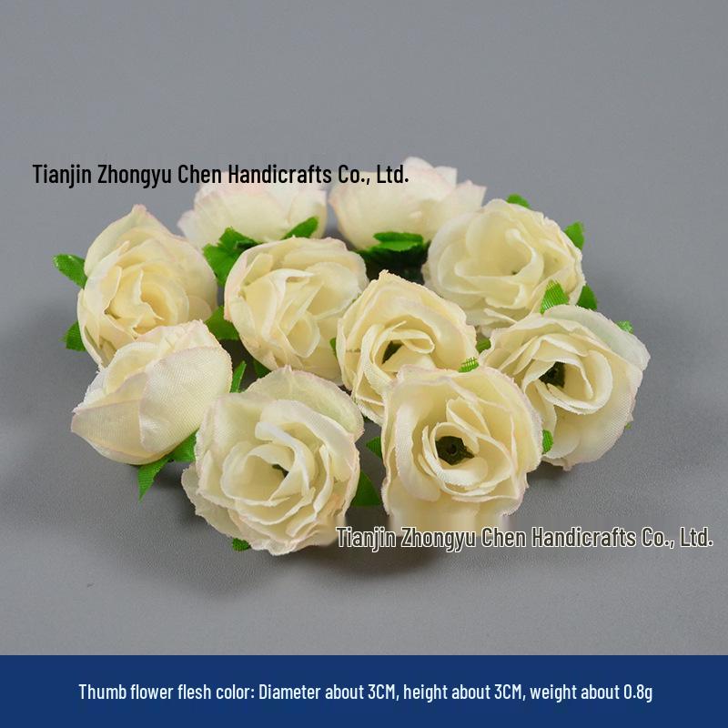 Champagne Silk Imitation Flowers for Hairpins, Hanfu Headdresses, Souvenirs, and Performance Accessories.