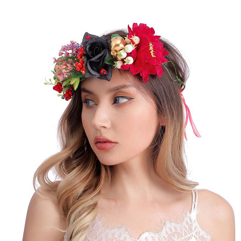 Halloween Artificial Garland Headband Artificial Flower Head Garland Festival Boho Hippy Beach