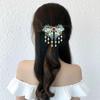 Style Ancien Bleu Brûlé Nuage Auspicieux Perle Frange Épingle à Cheveux Pince de Bordure Clip Haut de Gamme Accessoires pour Cheveux Épingle à Cheveux Headgear