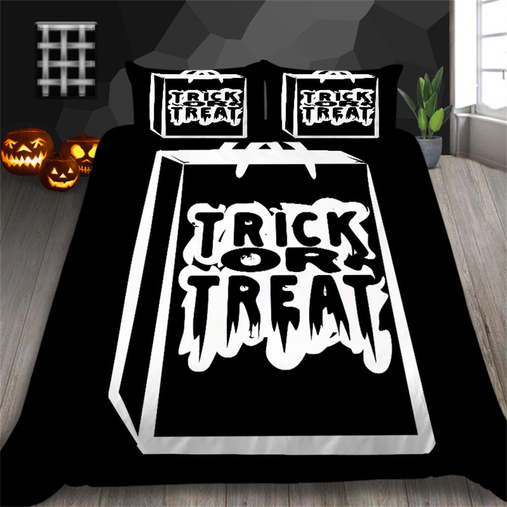Halloween Duvet Cover Set 3D Printed Chilren Adults Home Bedclothes with Pillowcase Queen Size Bedding Soft Bed Set