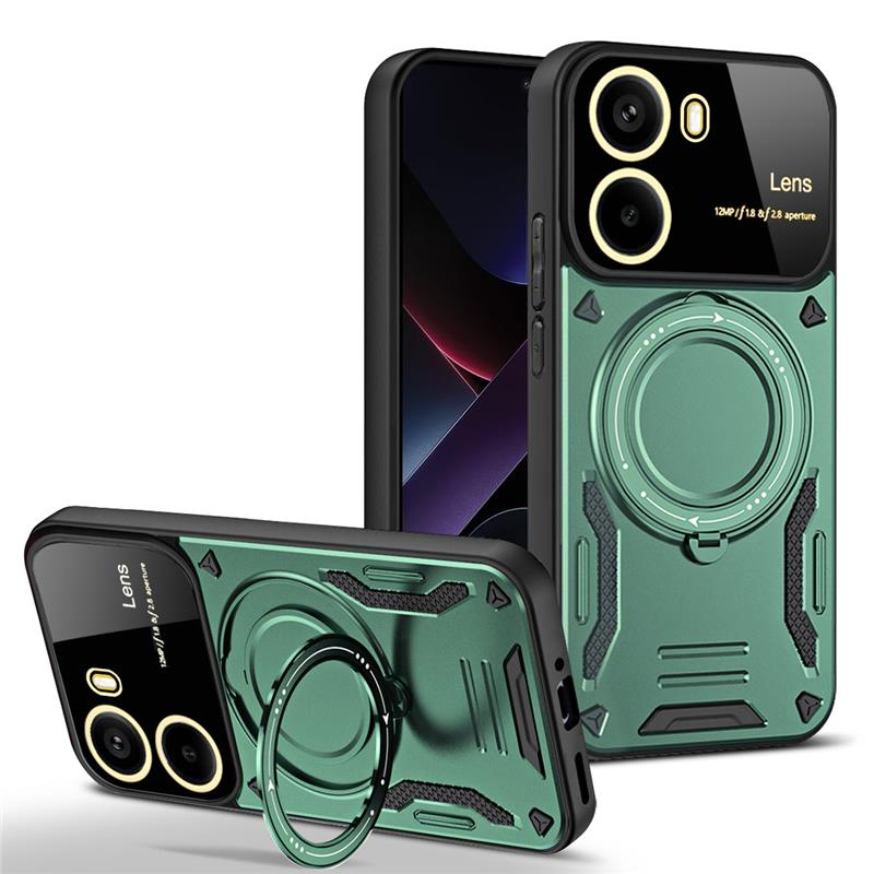 Luxury Armor Magsafe Wireless Charging Case For Xiaomi Redmi Note 13 14 Pro Plus 5G Note 14S 13 4G Magnetic Bracket Bumper Cover