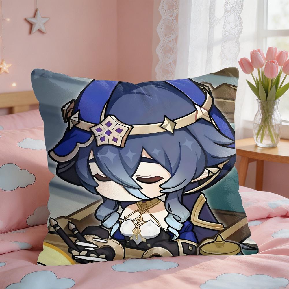 Layla Cute Genshin Impact Cushion Cover Square Short Plush Pillow Case Living Room Sofa Home Decor Funda X
