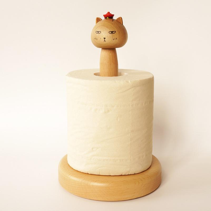 

Wood Roll Paper Storage Rack Creative Toilet Paper Dispenser Elegant Kitchen Tissue Holder Bathroom Tissue Holders with Base