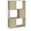 Bookshelf Room Divider Sonoma Oak 60 X 24 X 94 Cm Wood Based Material