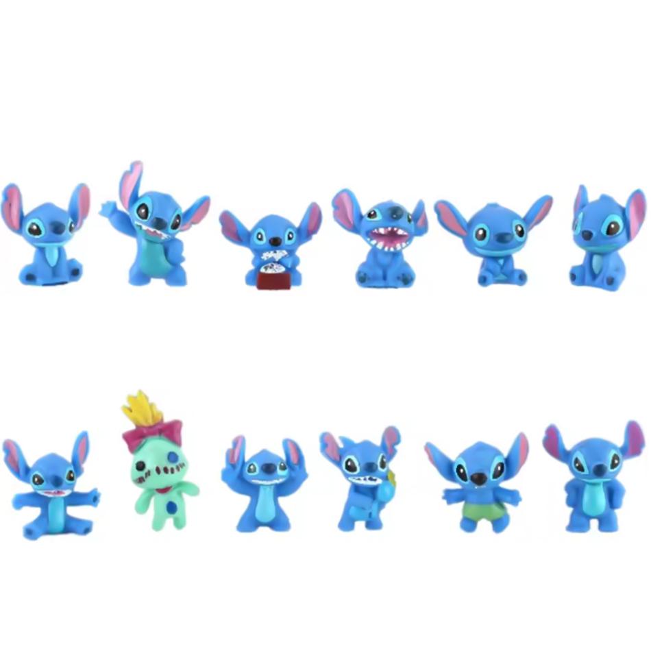 

Disney 12-Pack Mini Stitch Animation Figure Doll 3cm Cartoon Lilo and Stitch Desktop Decoration Car Object Model Gift 12pcs