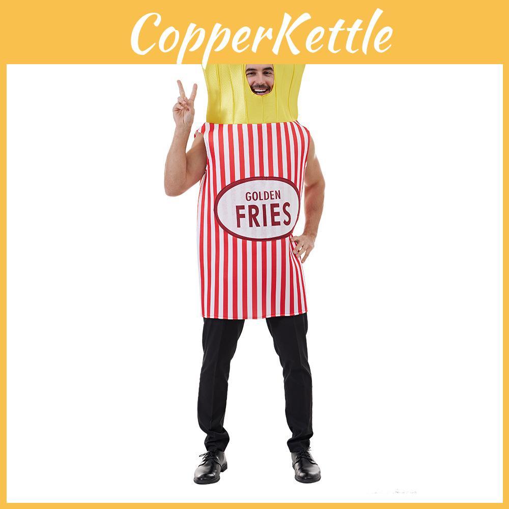 Halloween Pommes Kostüm für Erwachsene mit Polyestergewebe für Campuspartys und Bühnenshows