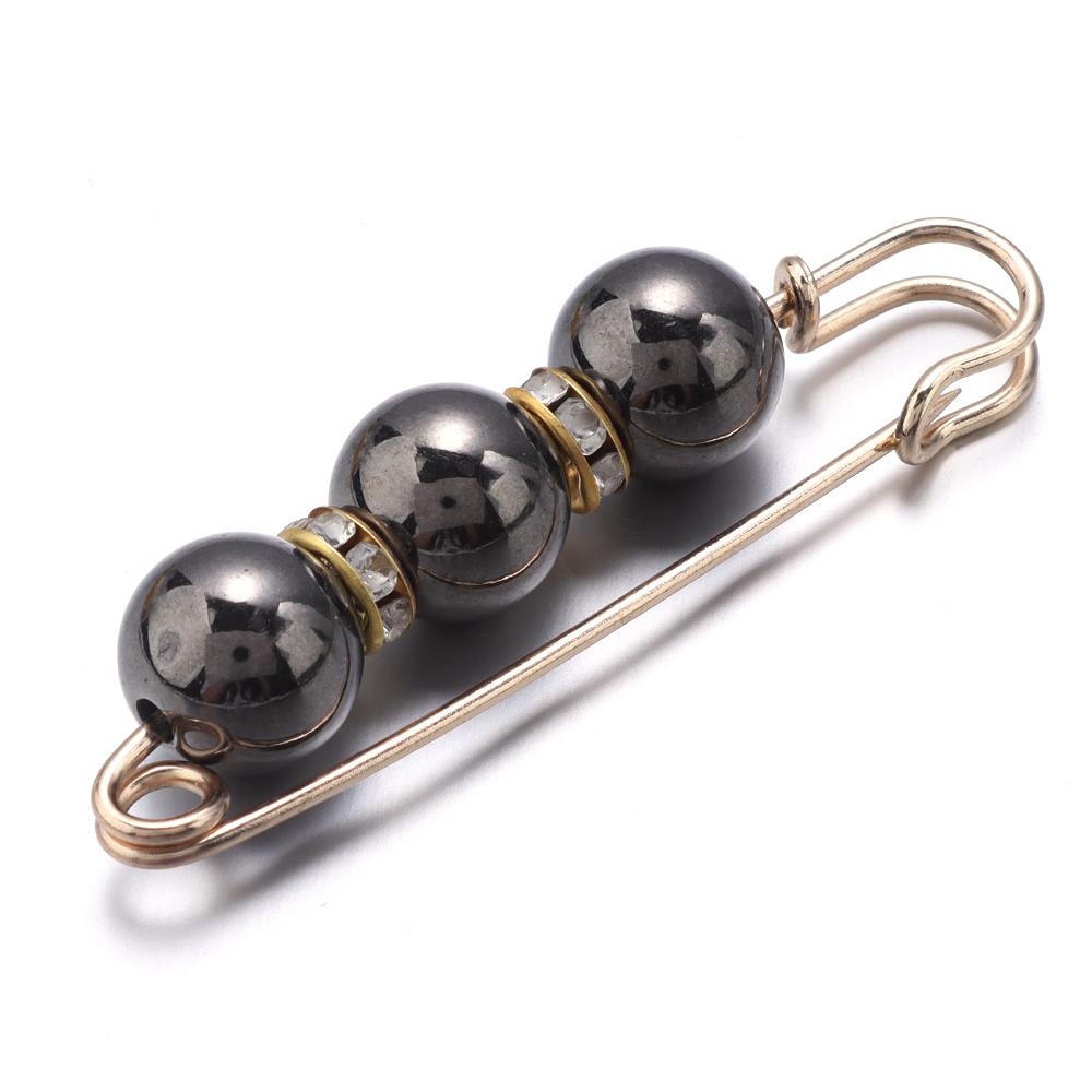 5pcs/Lot Color Imitation Pearl Brooches Rhinestone Pants Fixed Pins for Garment Decoration Waist Clips Brooch Supplies