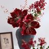 DIY Simulation Christmas Flower High-grade Fake Glitter Flower Artificial Xmas Flower  Wedding