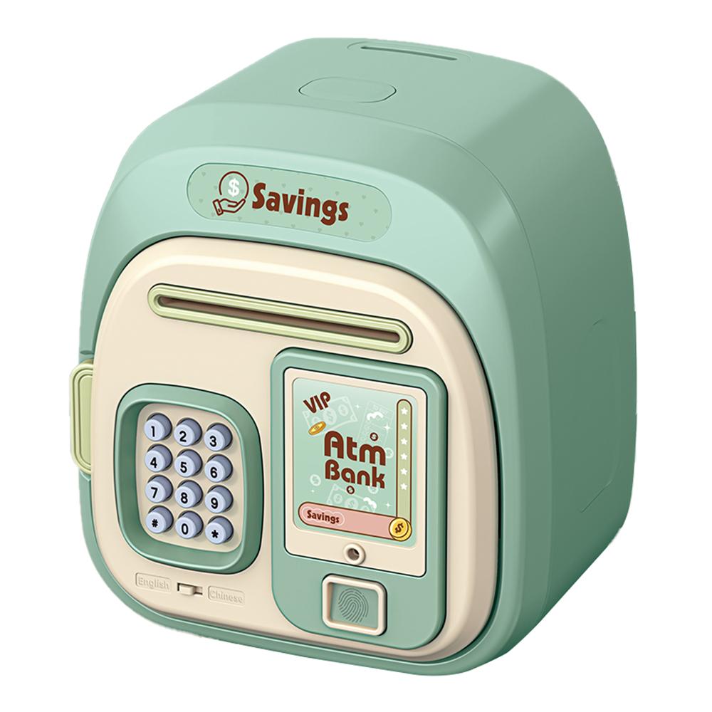 7604 Password + Fingerprint Automatic Saving Money Box Children Electronic Piggy Bank A