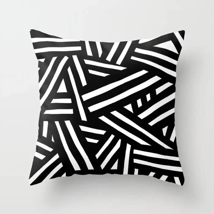 45*45Cm Orange Color Throw Pillow Case Mid Century Geometric Cushion Covers For Home Sofa Chair Decorative Pillowcases