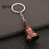 Crisp Ringing Keychain Pendant Traditional Pattern Retro Bell Design Sound Soft Key Holder with Metal Ring Backpacks Suitcases Accessory