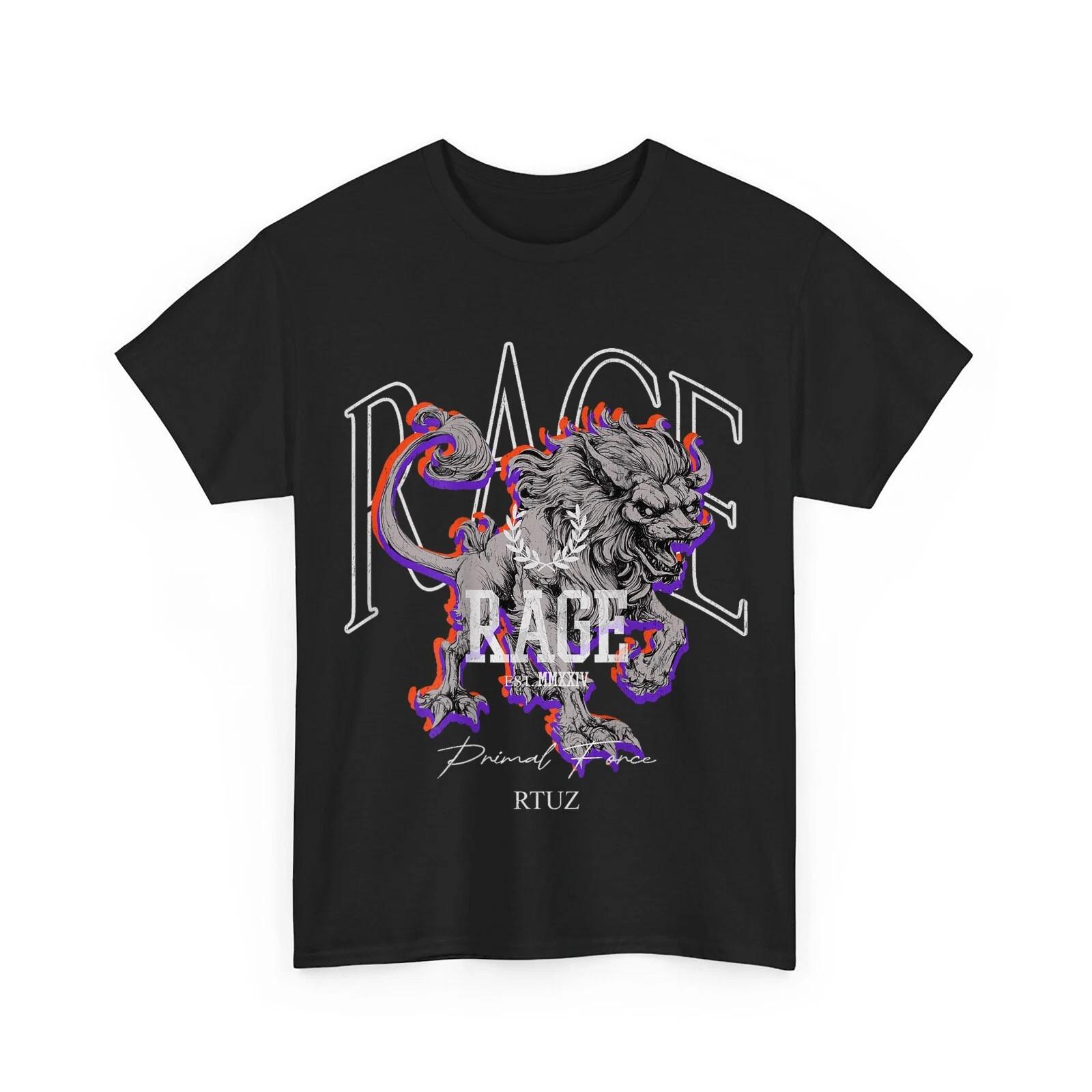 

Hip Hop Vintage Edgy Urban Y2K Back Print Streetwear Lion T-Shirt 2XL