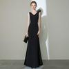 Elegant 2026 Women's Summer-Autumn Evening Gown: Slimming Dress for Banquets and Socialite Gatherings