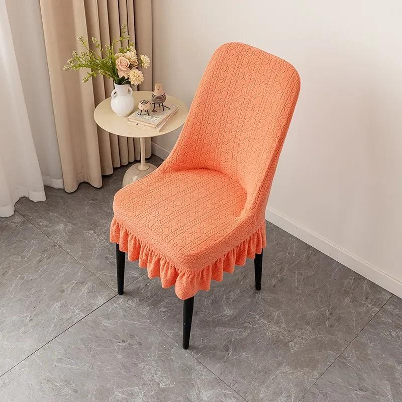 

1/2/4/6 шт. Жаккардовый чехол на стул с цветочным узором для столовой, эластичный чехол на стул с юбкой, домашний декор, чехлы на сиденья для вечеринки, свадьбы 1 Piece