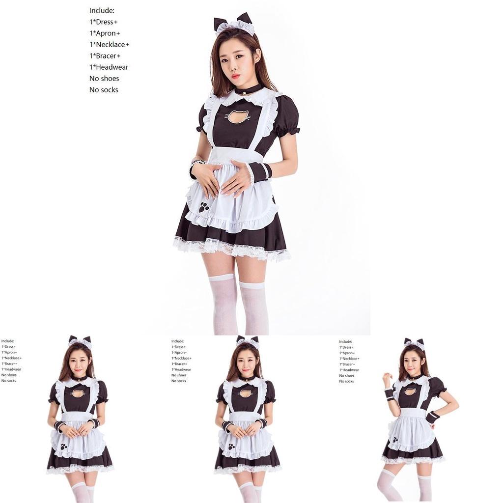 Enchanting Women's Costume Cosplay Lolita Cat Maid Dress With Lace Detail For Parties
