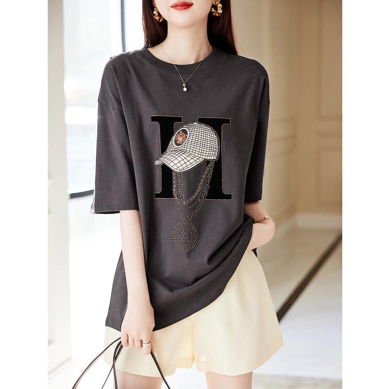 Demana Women s Round Neck Loose Fit Short Sleeve T-Shirt M