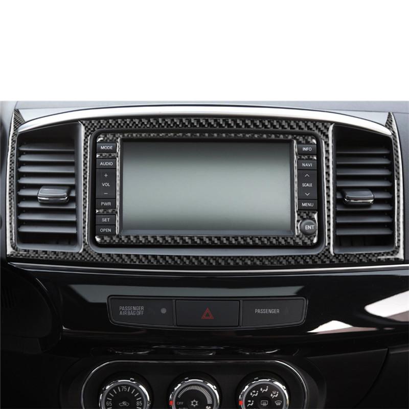 Auto-Navigationssystem Displayabdeckung Zierrahmen Kohlefaser-Aufkleber Für Mitsubishi Lancer 2008-2015 Styling-Zubehör