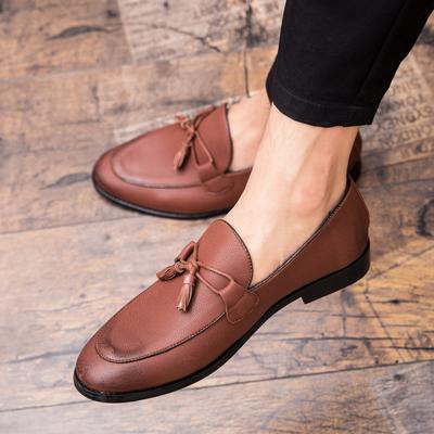 Men's Shoes Four Seasons New Casual Leather Shoes Fashion Foot Cover Tassel Leather Shoes Trend Doudou Shoes Foot Cover