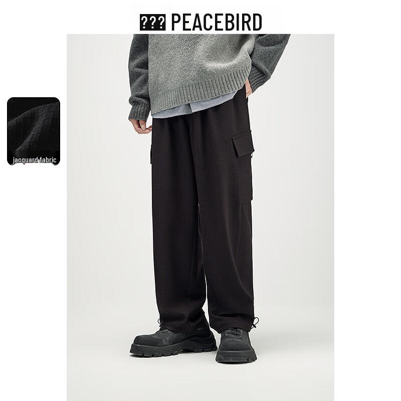 

PEACEBIRD Men s Retro Jacquard Cargo Drawstring Pants 34