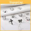 Exquisite Alloy Animal Ring Set Frog Peacock Butterfly Sad Face 10 Pieces Wholesale