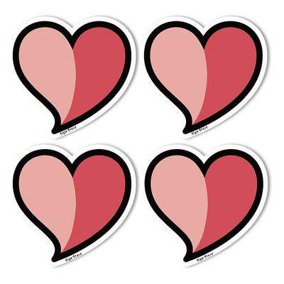 4 Pieces Heart Mini Beginner Mark Car Bike Car Sticker SignStore Product Made In Japan (Pink, Plain)
