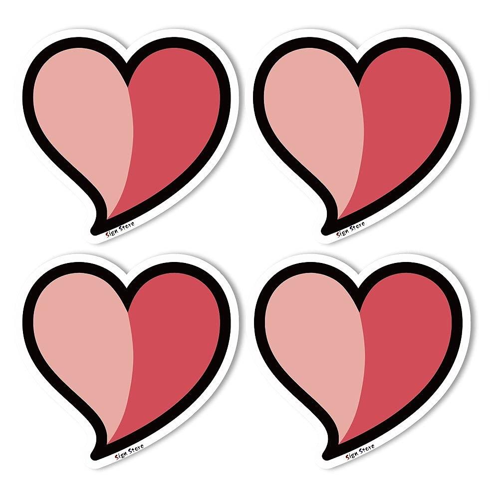 

4 Pieces Heart Mini Beginner Mark Car Bike Car Sticker SignStore Product Made in Japan (Pink, Plain) розовый