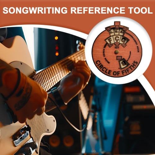 Circle of Fifths Wheel, Music Theory Learning Tool, Wooden Chord Wheel, Melody, Wooden Guitar Chord Chart, Guitar Chart, Theory Plate Learning, Series