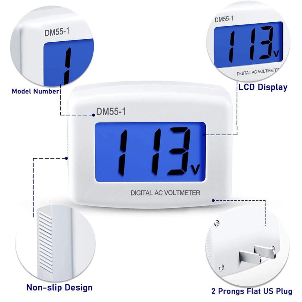 

ЖК-дисплей, 110 В, 220 В, тестер напряжения в розетке, настенный плоский измеритель напряжения, цифровой вольтметр, вилка европейского стандарта и США