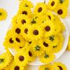 100Pcs 4Cm Artificial Sunflowers Scrapbook Christmas for Home Wedding Birthday Decortion Garden Diy Candy Box Bridal Accessories