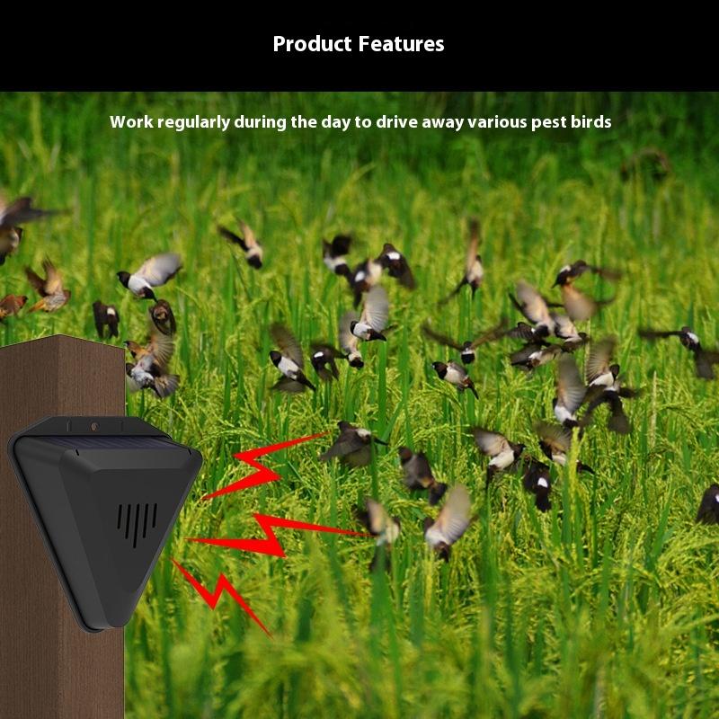 1 Pieza Repelente de Aves Exterior Solar Repelentes de Animales Con 13 Tipos de Reproducción de Sonido Repelente de Animales Alarma Repelente