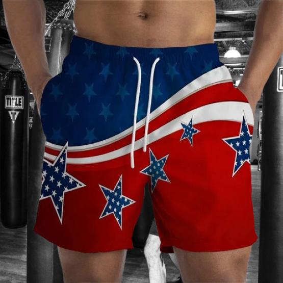 USA America United States Flag Boxing Muay Thai Kickboxing Shorts 3D Print Training Unisex Men Women  Fitness Gym Sport Workout Casual Streetwear