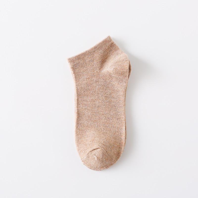 Men's Spring and Summer New Sports Cotton Solid Color Retro Invisible Shallow Mouth Boat Socks