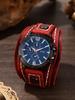 Affordable Stylish Vintage Leather Large Dial Neutral Quartz Watch