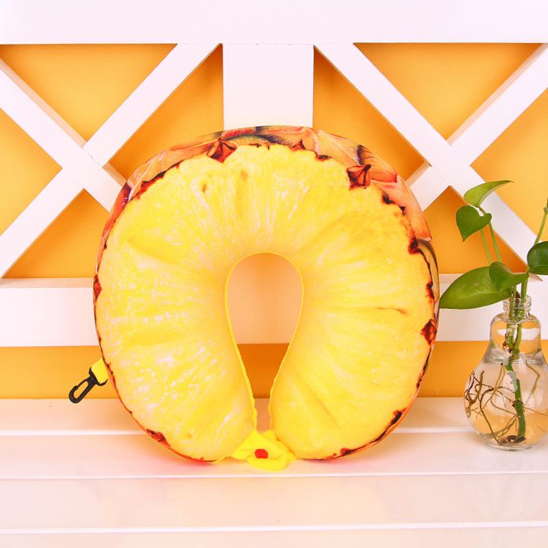 Fruit Memory Cotton U-Shaped Pillow Creative Watermelon Kiwi Neck Pillow Car Portable Pillow Nap Neck Pillow
