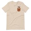 Cat In Pocket Shirt Cute Calico Cat Kitten Lover Pet Mom Funny Cat Pocket Shirt
