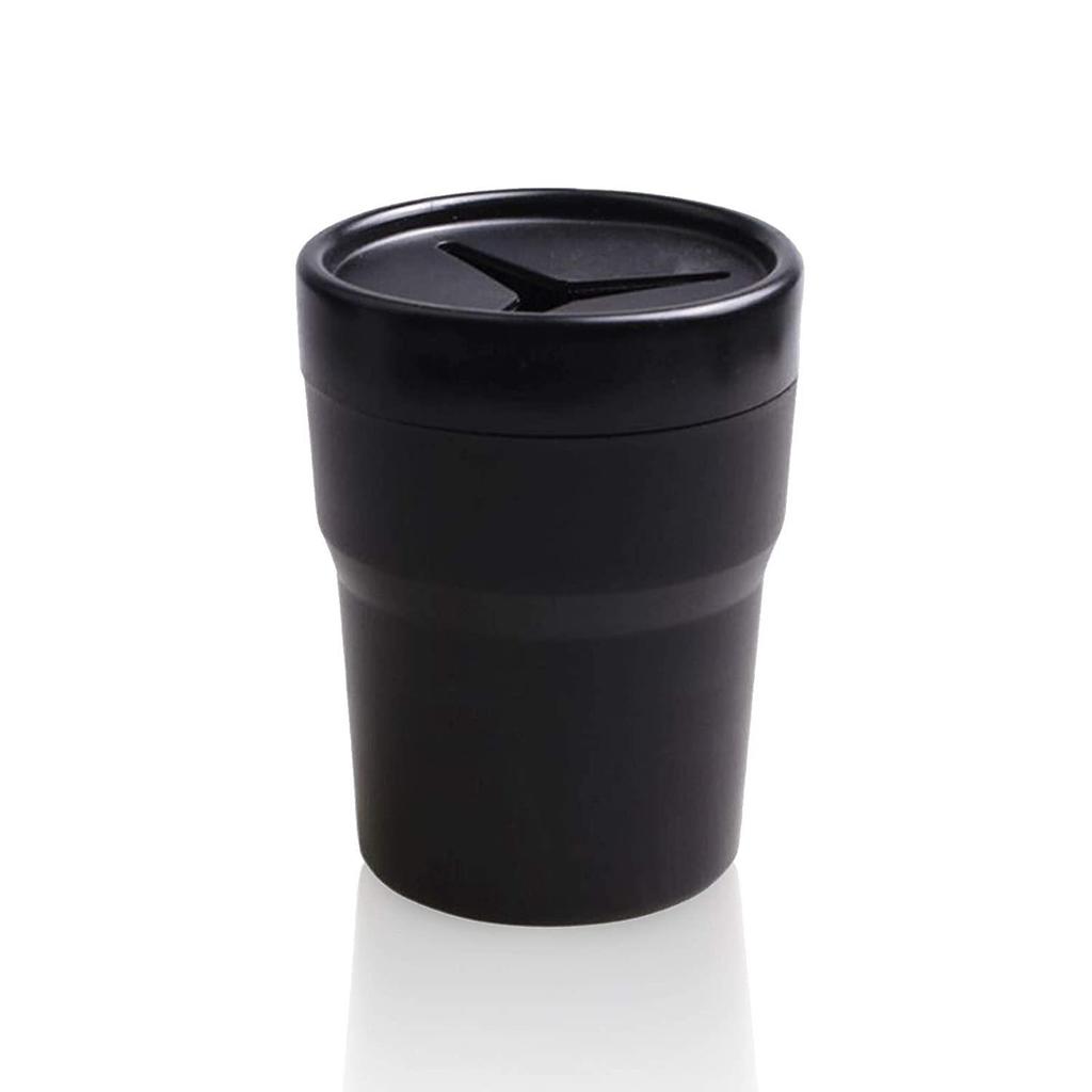 Compact Multifunctional Car Trash Can with Lid & Ashtray