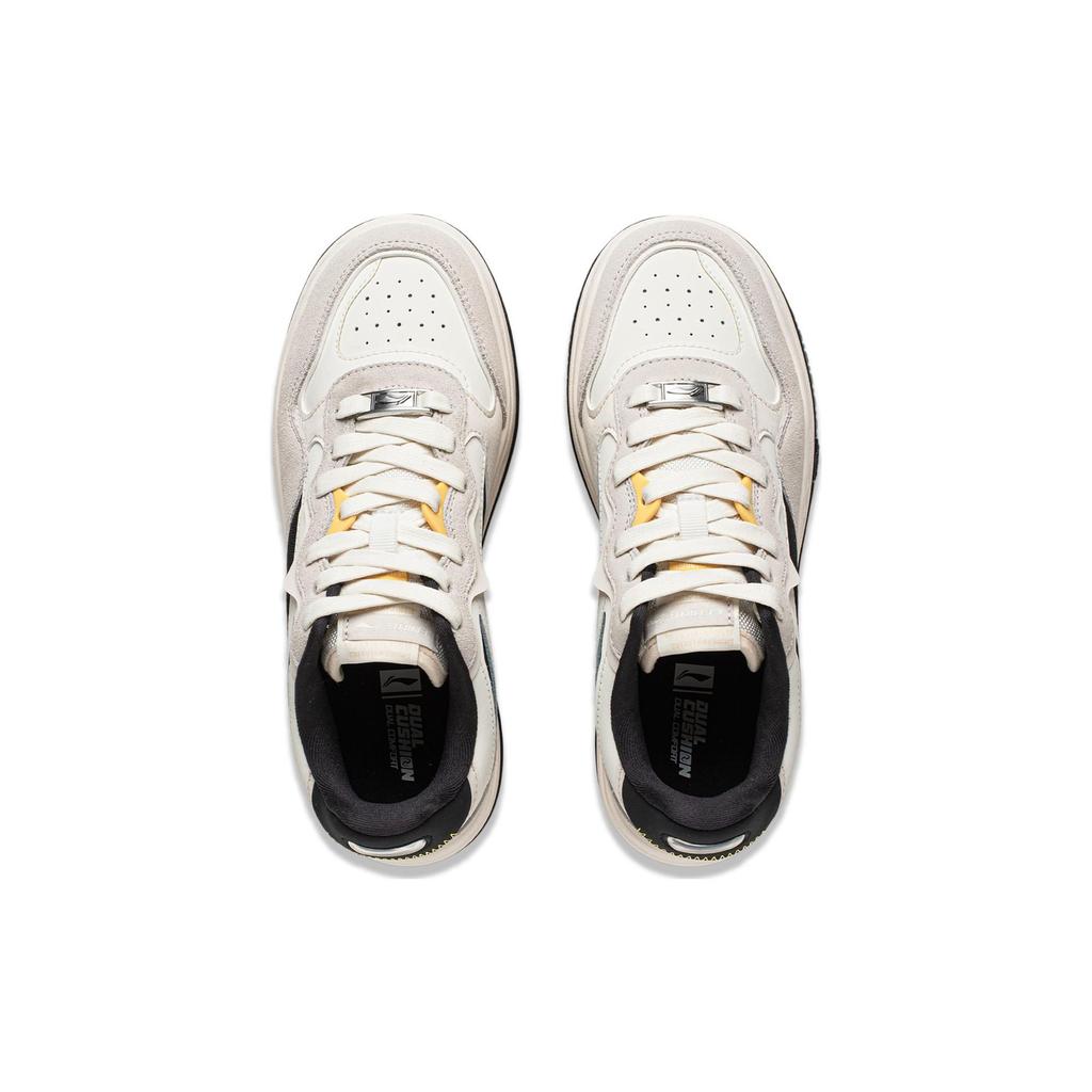Li Ning Future C1 Versatile Retro Skate Shoes Women Sneakers White Black AGCU032-7
