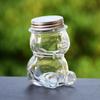 Tilted Bear Glass Bottle For Coffee Concentrate Milk Juice Leakproof Bottle With Lid Mason Jar Portable Empty Jar