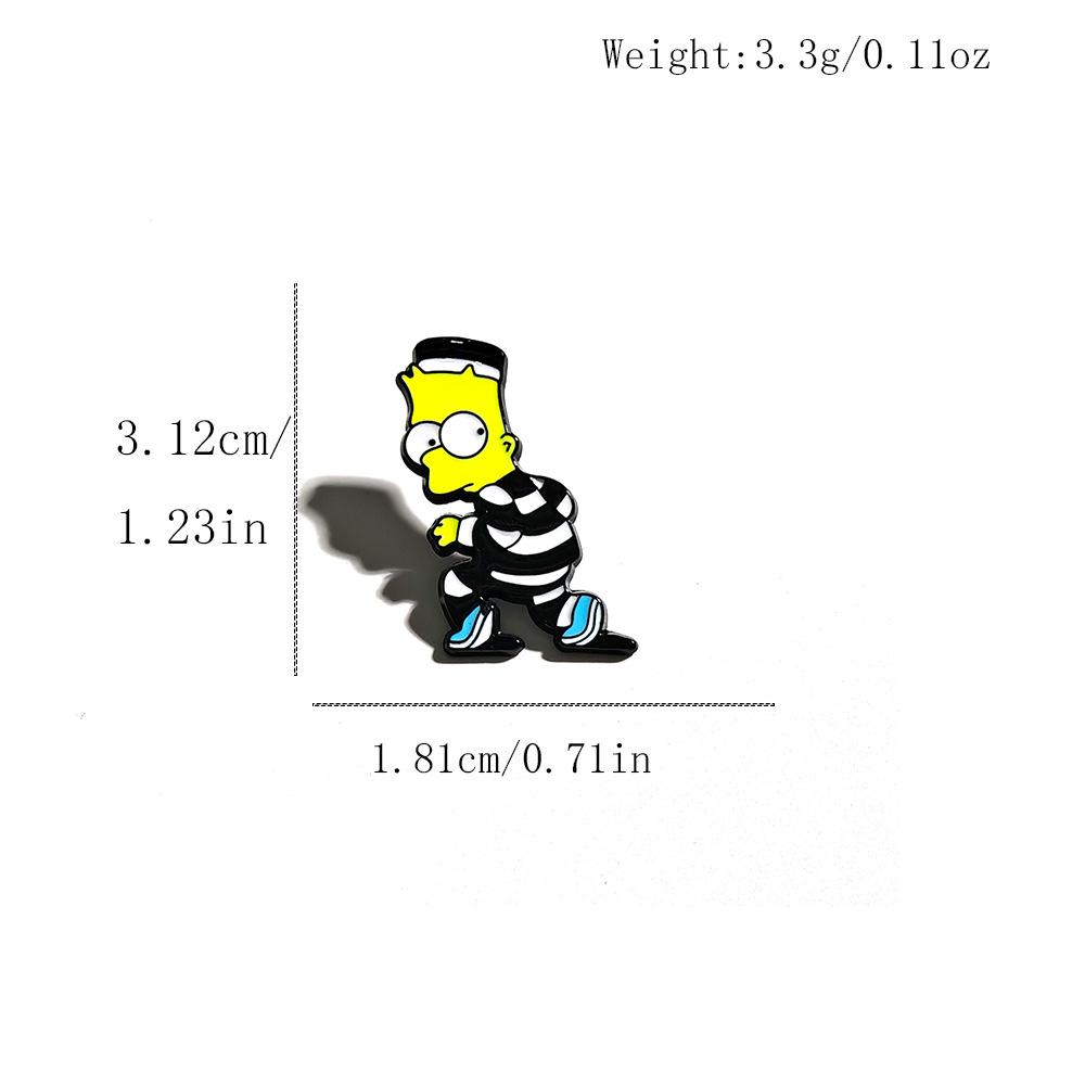 The Simpsons Cartoon Brooch: Cute and Funny Metal Pin Badge for Clothing Decoration