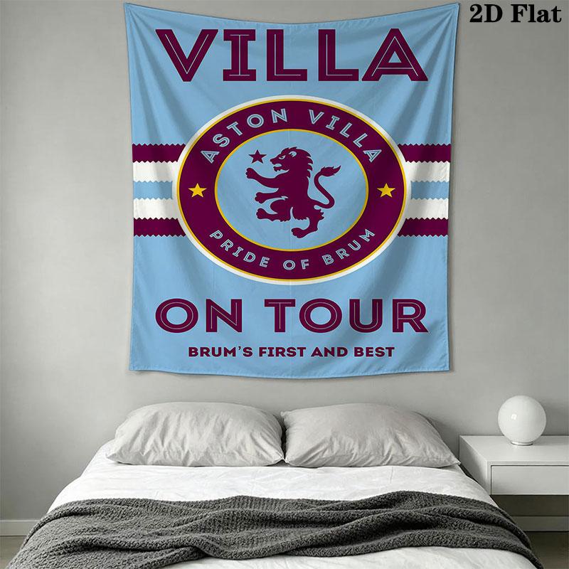 Aston Villa logo Wall Hanging Printed Fabric Blanket Decorative Tapestries for Bedroom Living Room Home Decor