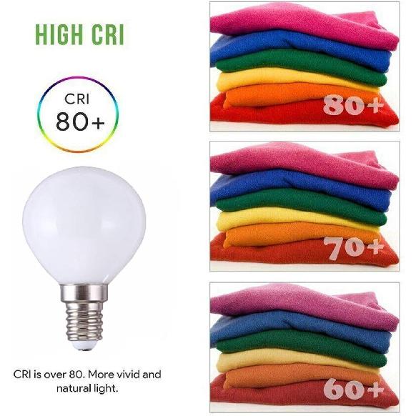 G45 LED Bulb 5W Globe Vanity Light Bulb E14 Candelabra Base 50W Equivalent Warm White 3000K LED Round Light Bulb 500LM for Makeup Mirror Bathroom