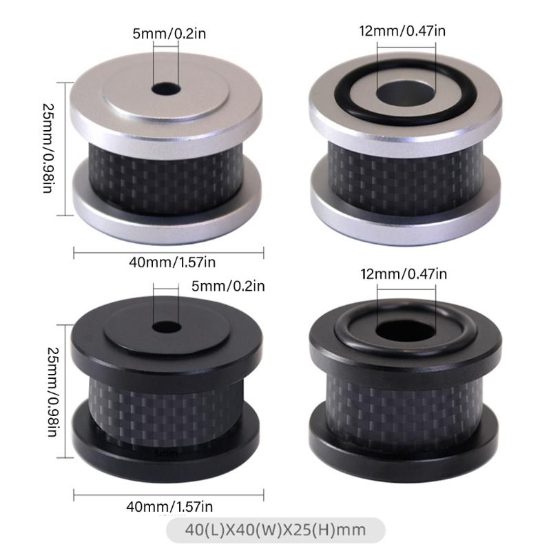 Speaker Pad Isolation Feet Pad Shock Absorbing Aluminum Carbon Subwoofer Isolator Mounting Turntable Recorder