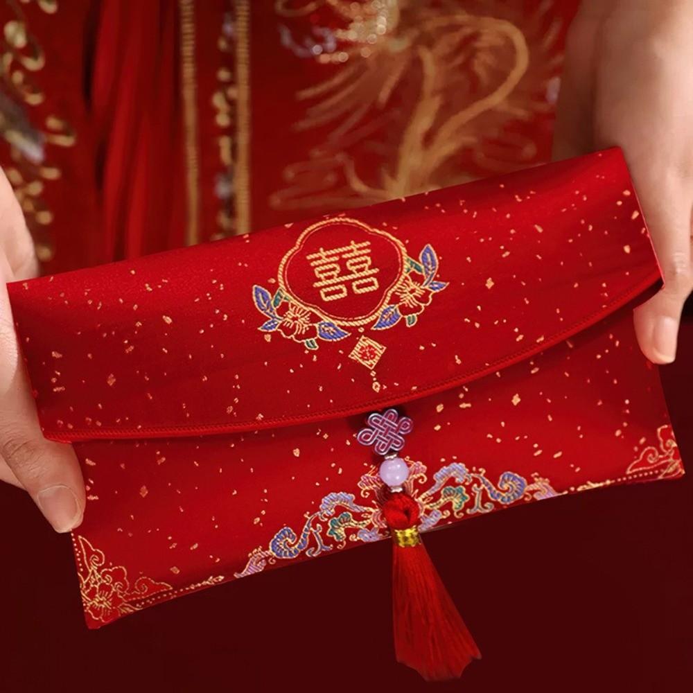 Multiple Patterns Wedding Red Packet Tassel Design New Year's Blessing Bag Chinese Wedding