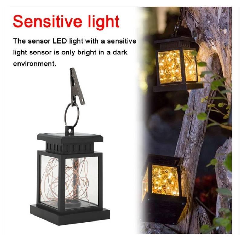 Charming Outdoor Garden Solar Copper Wire Star Lights With Led Lantern Design