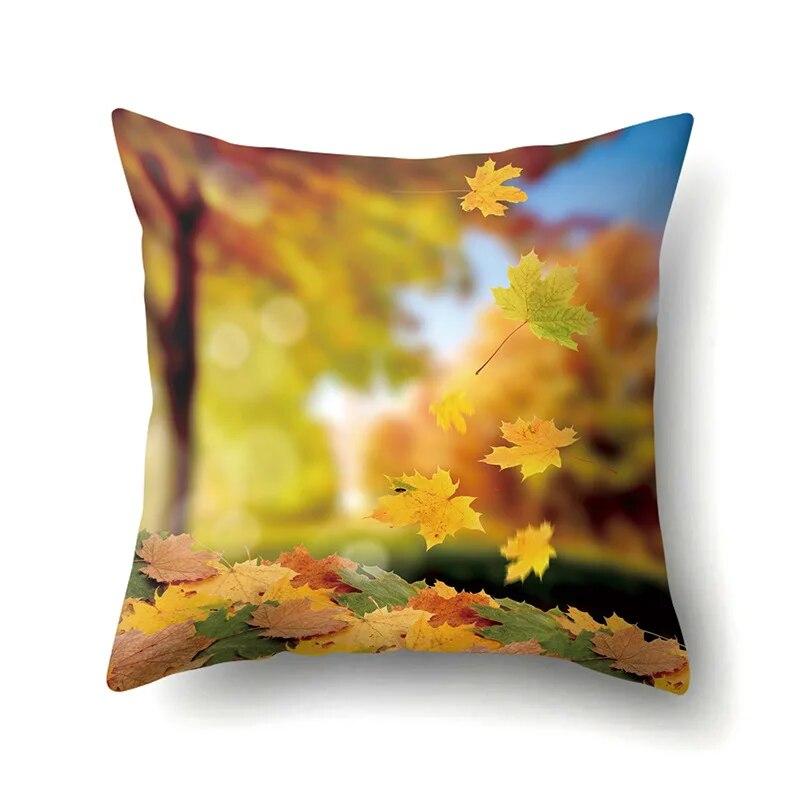 Maple Leaf Pillowcase Cartoon  Lumbar Pillow Sofa   Cushion