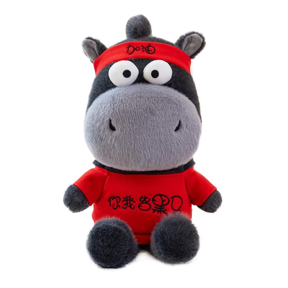 Mascot Dolls Black Horse Plush Toy Cute Zodiac Pony Figurine Lucky Horse Plush Toys Birthday Gift